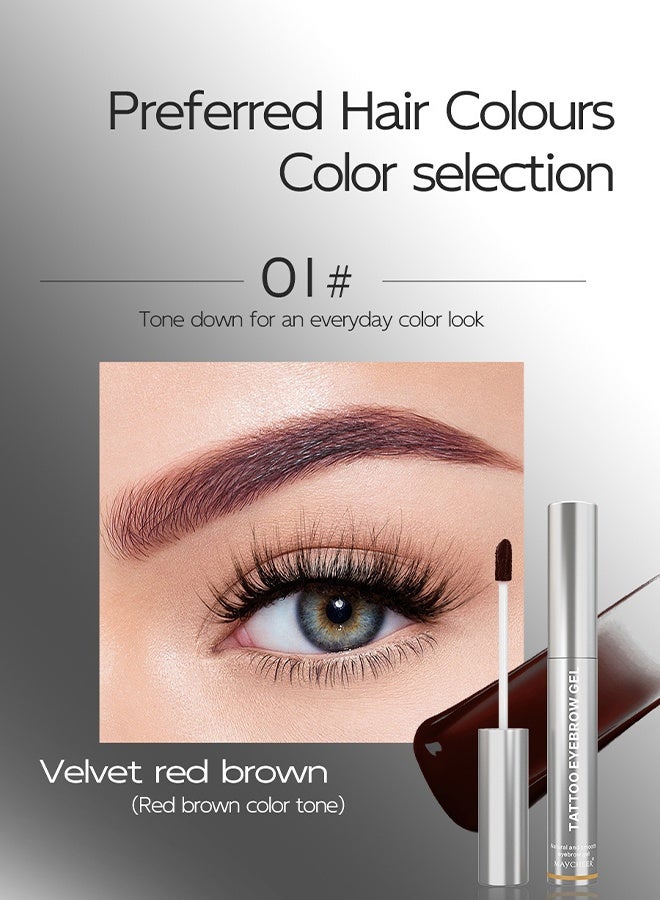 مايتشير جل تحديد الحواجب بالتاتو، صبغة تقشر لفترة طويلة وسهلة الاستخدام، صبغة تقشر تدوم 3 أيام، جل تحديد الحواجب بالتاتو مقاوم للماء ومضاد للتلطيخ، صبغة تقشر #01 أحمر بني مخملي - Image 5